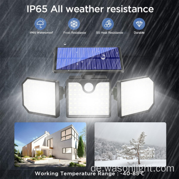 2023 Neues IP65 wasserdicht im Freien Garten Wireless Solarenergie Rotblau LED Sicherheitswand Warnleuchte mit PIR -Bewegungssensor